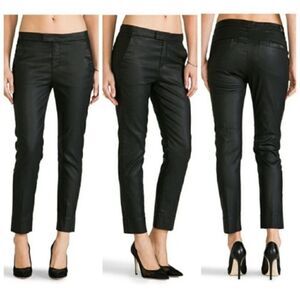 7 For All Mankind Y2K Coated Black Slim Chino Jeans 24